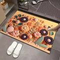 Vibrant 3D floral diatom mud bath mat featuring purple and peach flower patterns - 3D Floral Style 9