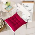 Soft burgundy brushed fabric chair cushion for dining or office chairs, comfortable seat pad - Burgundy / 40x40cm