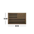 Patch tattica professionale 8x5cm bandiera USA riflettente tagliata al laser in tan - Marrone Coyote (Destra)