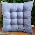 Light blue brushed fabric seat cushion with tufted design for office chair - Haze Blue / 40x40cm