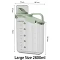 2800ml Large airtight pet food storage container with dimensions and green lid handle - Large / 2800ml / Green