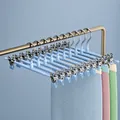 Smoky blue non-slip pants hangers with metal clips for organized clothing storage - Dipped Stainless Steel Style / Light Blue (Single)