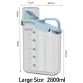 2800ml large transparent pet food storage bucket with blue lid and handle - Large / 2800ml / Blue
