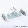 Set of 5 non-slip stainless steel pants hangers with clips in light green finish - Dipped Stainless Steel Style / 31x13cm / Lake Blue (Single)
