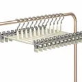 Cream white non-slip stainless steel pants hangers with clips - Dipped Stainless Steel Style / Cream White (Single)