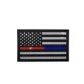 Patch tattica bandiera americana riflettente 8x5cm con strisce rosse e blu per zaino - Linea Blu Rossa (Sinistra)