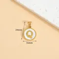 Elegant gold plated stainless steel white shell pendant featuring an initial letter Q - Letter Q / Height 16 * Thick 1.4mm
