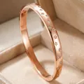 Elegante roségouden titanium stalen armband met fonkelende sterrengravures - Ster Strass Stijl (39乙-E-3) / Roségoud