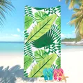 Telo mare in microfibra con vivace stampa di foglie di monstera tropicale - Pianta di Foglia di Banana Fresca (9) / 50x100cm