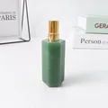 Flacone spray esagonale in cristallo di giada verde per oli essenziali con pompa oro - Giada avventurina