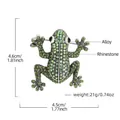Broche de rana con diamantes de imitación verdes, dimensiones y peso - DW0693 Verde