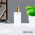 Elegante flacone spray in cristallo bianco naturale esagonale con pompa dorata - Cristallo di rocca