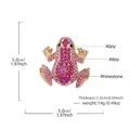 Broche de rana con diamantes de imitación rosa y especificaciones de tamaño mujer - DW1171 Rojo