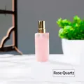 Flacone spray per olio essenziale in quarzo rosa esagonale dorato - Quarzo rosa