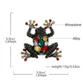 Vibrant alloy frog brooch with multi-colored rhinestones, dimensions 5.0cm x 5.0cm - YNCP1549 Bronze