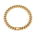 Bracelet gourmette en acier inoxydable plaqué or poli avec fermoir à bijoux robuste - 18cm / Doré