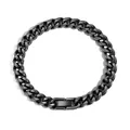 Bracelet gourmette poli en acier au titane noir avec fermoir à boucle de bijou élégant - 18cm / Noir