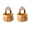 Zwei gewebte Aufbewahrungskörbe aus Holz für Ingwer und Knoblauch in der Küche Wand - Sternenhaken Stil / Kleine Größe (2er-Set)