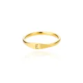 Minimalist gold ring featuring engraved English letter E for elegant personal style - Letter E / Gold