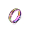 6mm stainless steel ring featuring a vibrant rainbow gradient finish for men and women - Size 6 / Rainbow