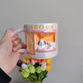 Creative iridescent pearly ceramic mug featuring a cute 3D dog cafe relief design - 301-400ml / Coffee Dog Style