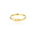 Minimalist stainless steel gold-plated ring engraved with initial letter G for men and women - Letter G / Gold