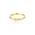 Minimalist gold initial ring with letter H engraving - Letter H / Gold