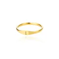 Minimalist 18K gold plated stackable ring featuring a polished engraved letter I design - Letter I / Gold