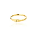 Elegant gold-plated ring featuring an engraved letter J on a minimalist band style - Letter J / Gold