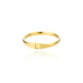 Minimalist 18k gold plated stainless steel signet ring featuring engraved letter L - L / Gold
