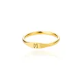 Minimalist gold plated initial ring featuring engraved letter M for women and men - M / Gold
