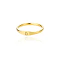 Minimalist gold alphabet ring with letter o engraved, elegant unisex band jewelry - Letter O / Gold