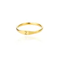 Elegant gold plated stainless steel initial ring featuring engraved letter Z on band - Letter Z / Gold