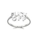 High-quality silver-toned adjustable open ring featuring a bold 'FUCK OFF' letter design. - Jz6077p / Gold