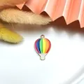 Ciondolo a forma di mongolfiera smaltato arcobaleno per gioielli fai da te creativi - Forma di Mongolfiera Arcobaleno / Confezione da 10