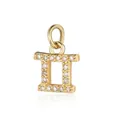 Vergulde Tweelingen sterrenbeeld hanger bezet met witte fonkelende zirkonia steentjes - Tweelingen Hanger Zonder Ketting / Goud