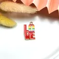 Ciondolo LOVE smaltato arcobaleno per creazione di gioielli fai-da-te - Forma di Lettere LOVE / Confezione da 10