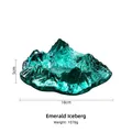 Aschenbecher aus grünem Kristallglas in Bergform, 18 cm breit, luxuriöse Wohndeko - Tintengrüner Stil