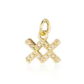 Verguld titanium stalen sterrenbeeld hanger met witte zirkonia stenen ingelegd - Waterman Hanger Zonder Ketting / Goud
