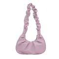 Elegante borsa sottobraccio a nuvola increspata color lavanda per donna, tinta pastello - Viola