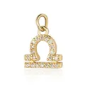 18 karaat vergulde titanium stalen Weegschaal hanger met fonkelende kristallen - Weegschaal Hanger Zonder Ketting / Goud