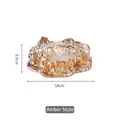 Elegant amber Mount Fuji crystal glass ashtray with 18cm diameter and iceberg design - Amber