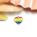 Ciondolo a cuore arcobaleno con scritta 'love wins' per la creazione di gioielli fai da te - Forma di Cuore Love Wins / Confezione da 10