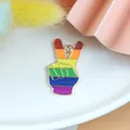 Ciondolo segno della pace arcobaleno in smalto legato per la creazione di gioielli fai da te - Forma di Mano della Pace della Vittoria / Confezione da 10