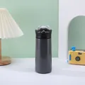 Sleek dark grey insulated water bottle with transparent straw lid for school and travel - 401-500ml / Black
