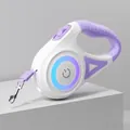 Professional 5M retractable dog leash with purple LED light ring and ergonomic handle - Dreamy Purple [light-up Version] / 3M