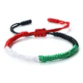 Handmade woven flag color bracelet with adjustable drawstring knot design - Snake Knot