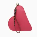 Sac à main rose en forme de cœur avec une dragonne élégante aux lettres LOVE colorées - Rose Rouge