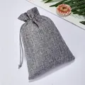Langlebiger grauer Leinenbeutel mit Kordelzug für Schmuck und kleine Geschenkverpackungen - 10*14cm / Grau