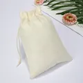Cremeweißer Jutebeutel mit Kordelzug für rustikale Schmuck und Geschenkverpackungen - Beige
